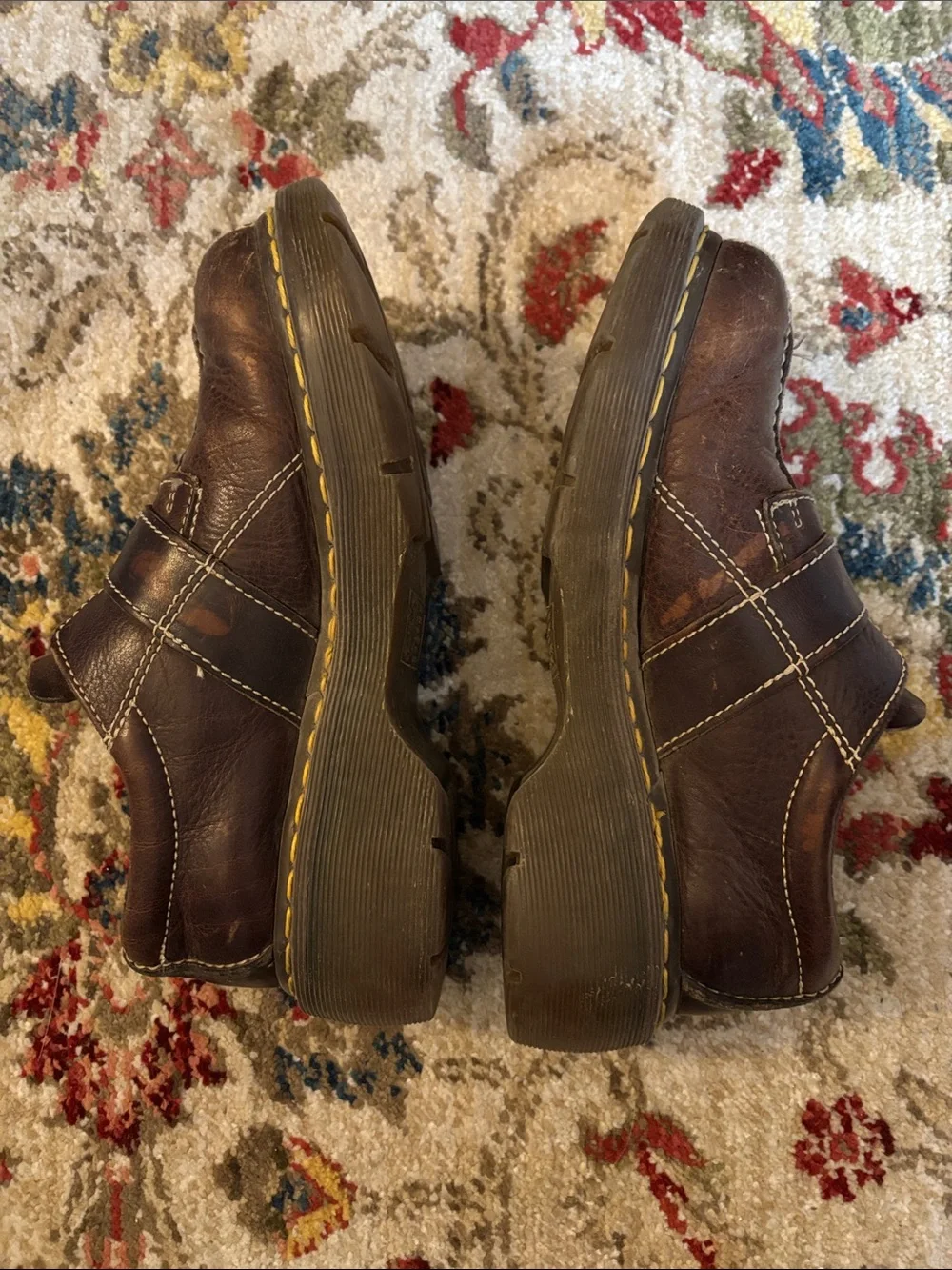 Dr. Martens Women's Dark Brown Leather Platform Mary Jane Buckle Shoes